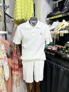 Conjunto blanco short y playera tipo polo Casa Blanca