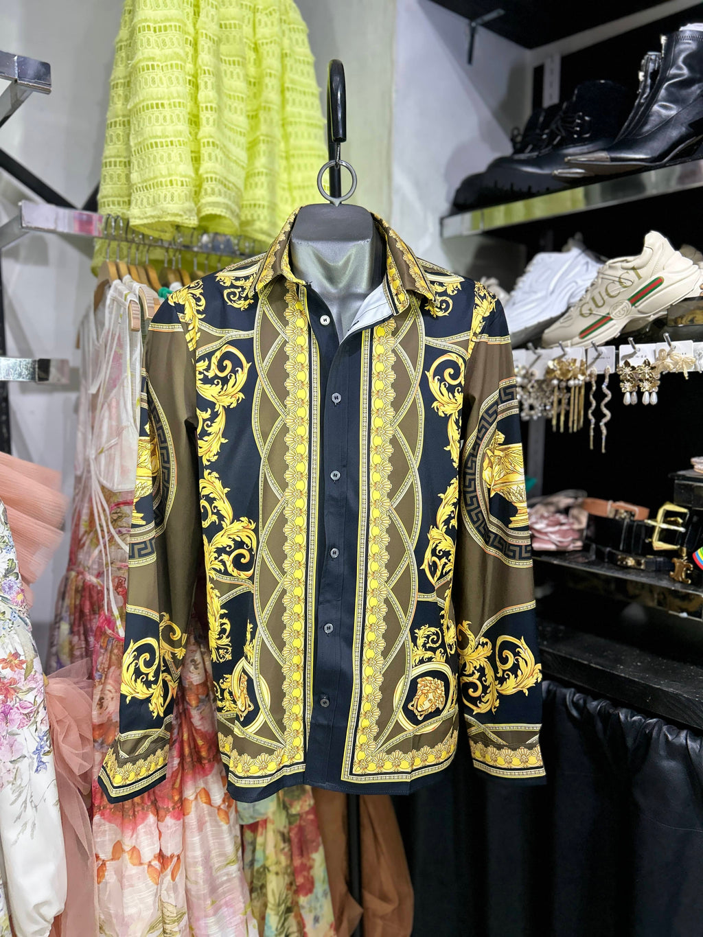 Camisa versace manga larga estampado clasico