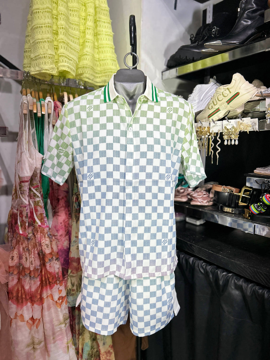 Conjunto LV short y camisa manga corta degradado