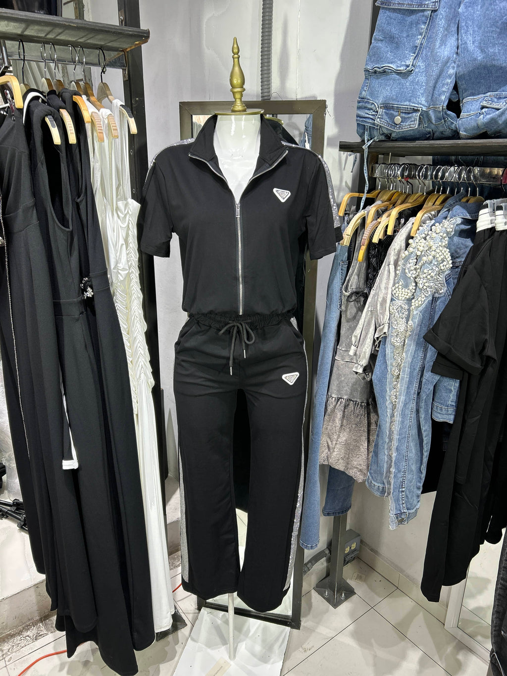 Pants negro Prada parte alta manga corta
