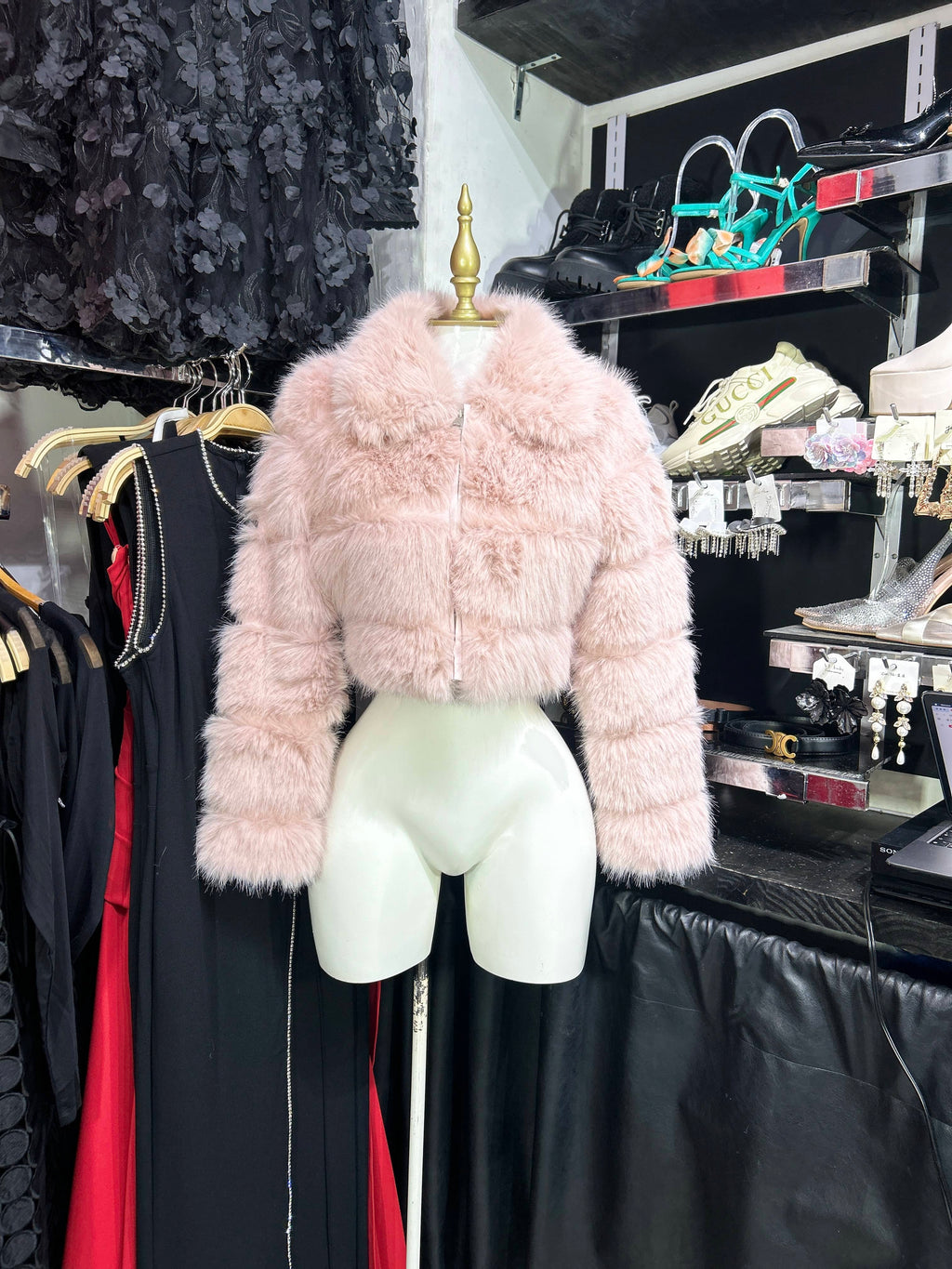 Chamarra rosa peluche