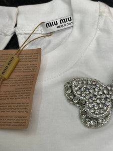 Playera Miu Miu mariposa pedreria