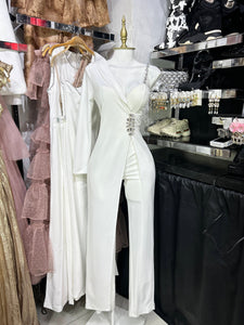 Palazzo blanco de una manga con copas y detalles en pedreria RESTOCK