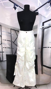 Pantalon holografico blanco cargo