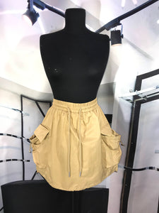 Mini falda cargo con ajuste beige