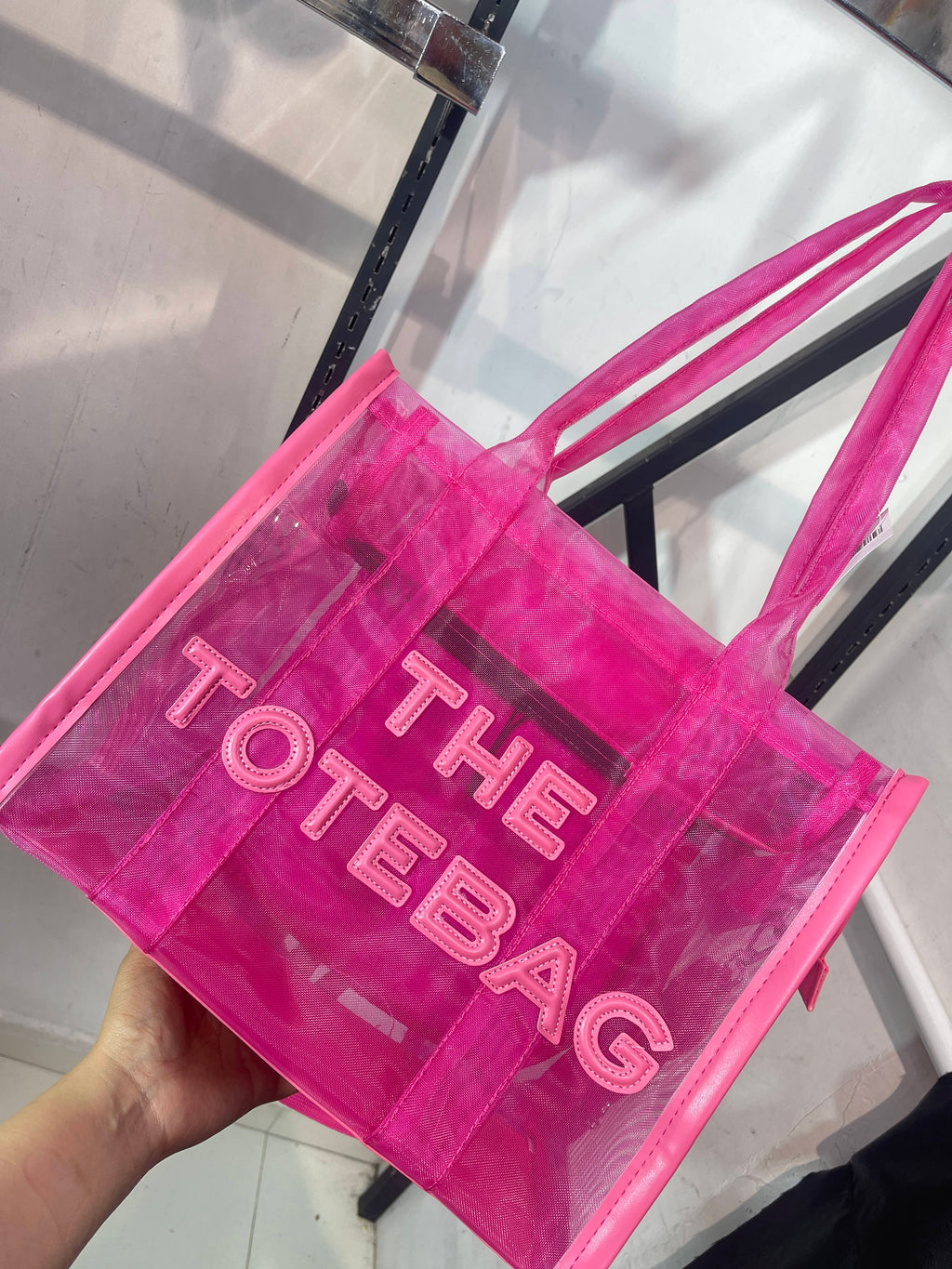 Bolsa tote mesh fucsia