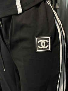 Pants Chanel negro con blanco en contraste