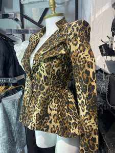 Saco animal print con hombrera