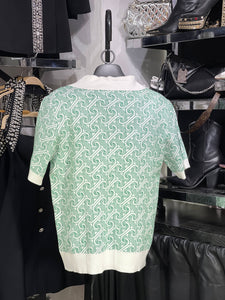 Playera tipo polo verde monograma Casablanca