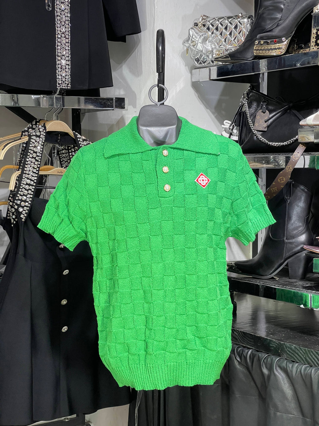 Playera verde polo tipo Casa blanca