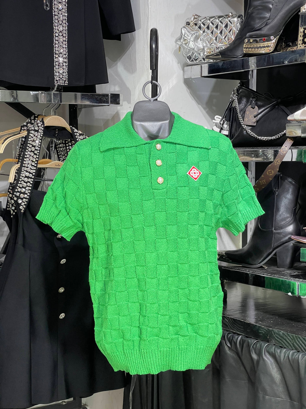 Playera verde polo tipo Casa blanca
