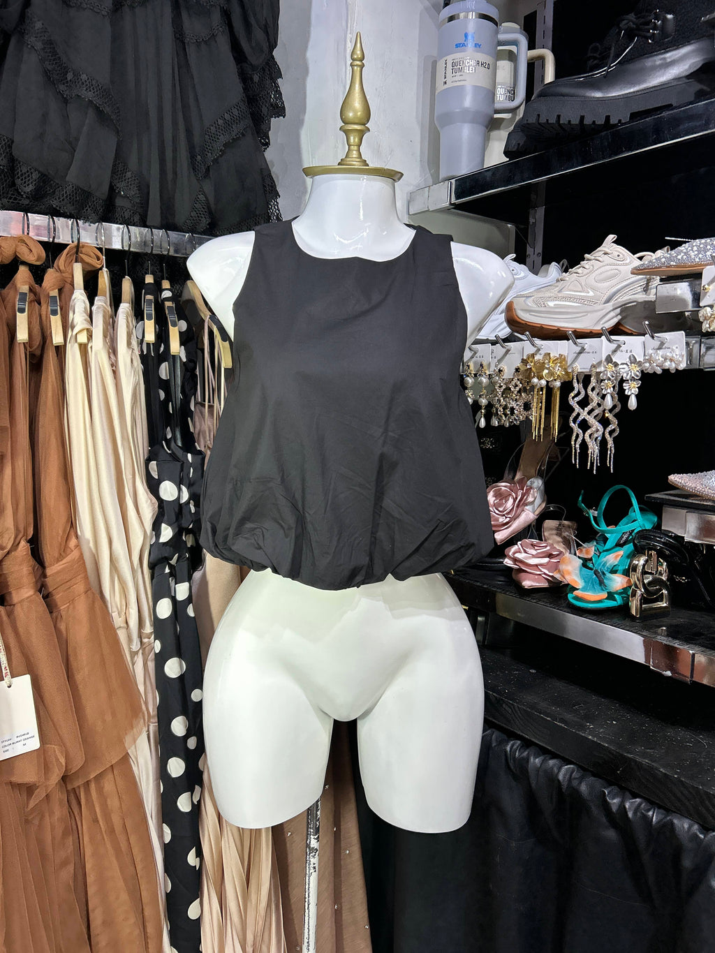 Blusa de globo negra