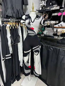 Conjunto negro tipo sueter estampado comic RESTOCK