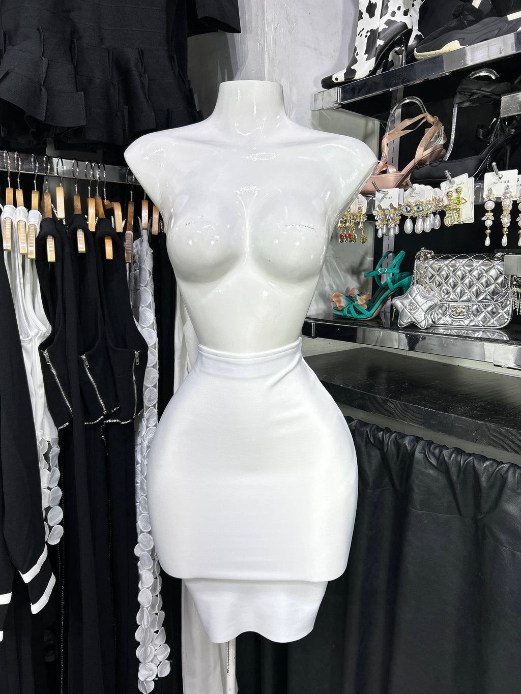 Falda blanca midi bandage