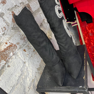 Botas Gala negras con serpiente de pedreria