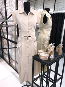 Conjutno blusa y falda larga tipo cargo